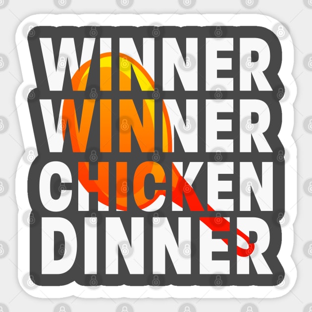 Winner Winner Chicken Dinner Frying Pan Skillet Silhouette Sticker by NearlyNow